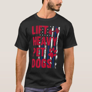 Hiss Heavy Pet Hundar Gym Workout Weightlife Vin T Shirt