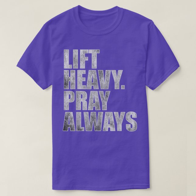 Hiss Heavy Pray Gym Powerlift Christian  T Shirt (Design framsida)