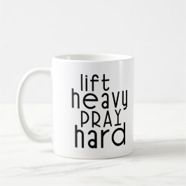 Hiss Heavy Pray Hard Christian Gym Älskare Quote Kaffemugg