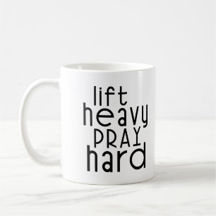 Hiss Heavy Pray Hard Christian Gym Älskare Quote Kaffemugg