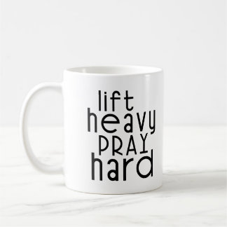 Hiss Heavy Pray Hard Christian Gym Älskare Quote Kaffemugg