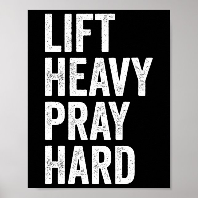 Hiss Heavy Pray Hard Christian Weightlift Fitne Poster (Framsidan)