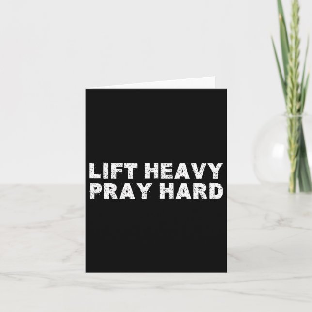 Hiss Heavy Pray Hard Fitness Bodybuilding Jesus Fa Kort (Framsida)