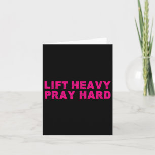 Hiss Heavy Pray Hard Fitness Bodybuilding Jesus Fa Kort