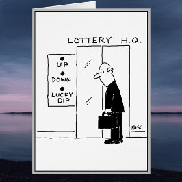 Hiss i ett lotteri huvudkontor tecknad serie hälsningskort