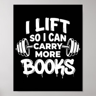 Hiss kan bära fler böcker rolig bokälskare gym poster