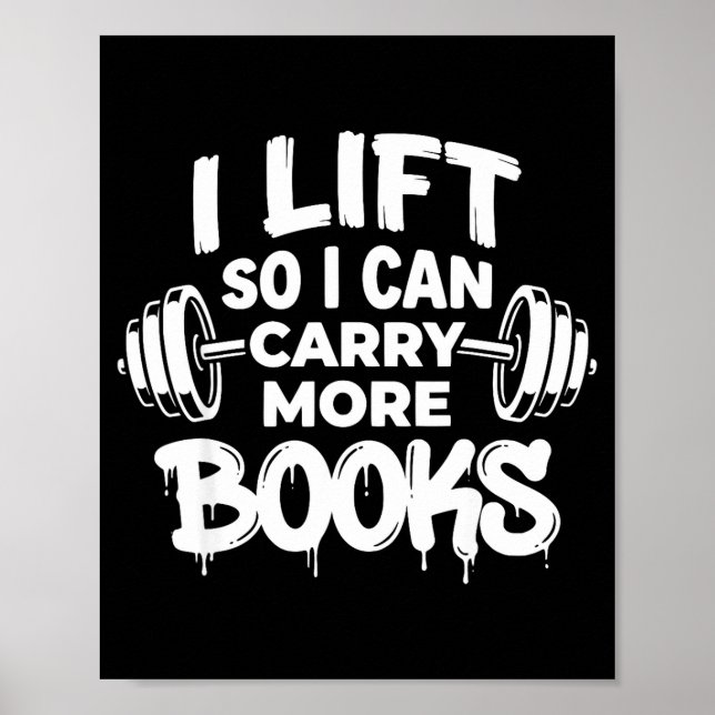 Hiss kan bära fler böcker rolig bokälskare gym poster (Framsidan)
