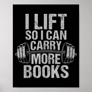 Hiss kan bära fler böcker rolig läsare gym träning poster