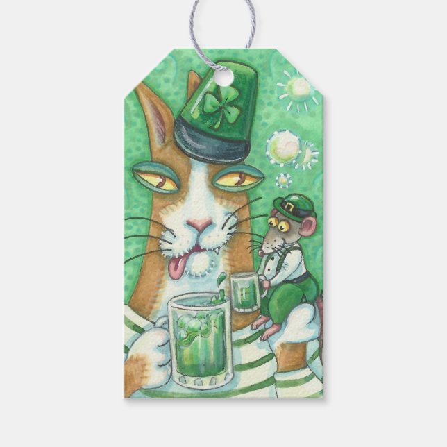 Hiss N Fitz CAT, RÅTTA, GRÖNT BEER ST. PATRICK'S D Presentetikett (Framsidan)