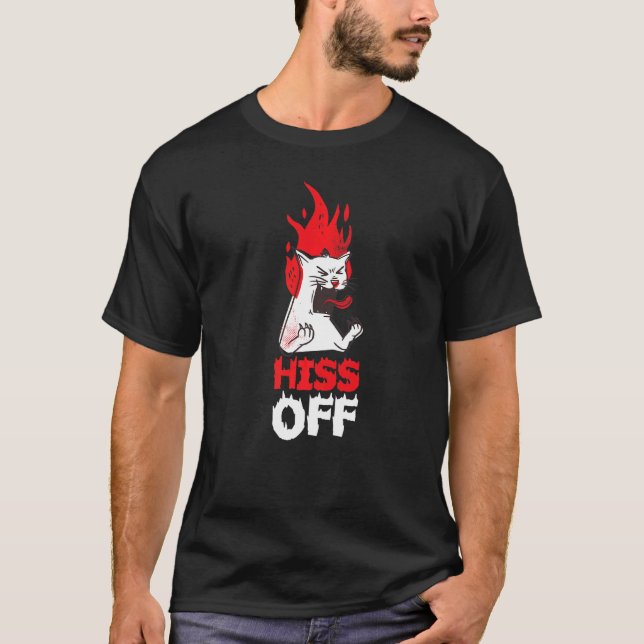 Hiss Nere Katt T Shirt (Framsida)