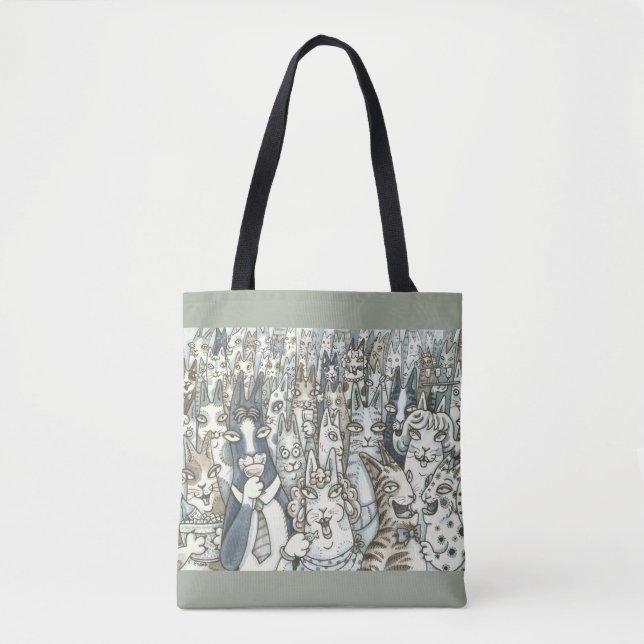 Hiss N'Fitz CAT PARTY TOTE BAG Tygkasse (Framsida)