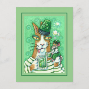 HISS N'FITZ CAT & RÅTTA, CHEERS TO GRÖNT BEER FUNN VYKORT