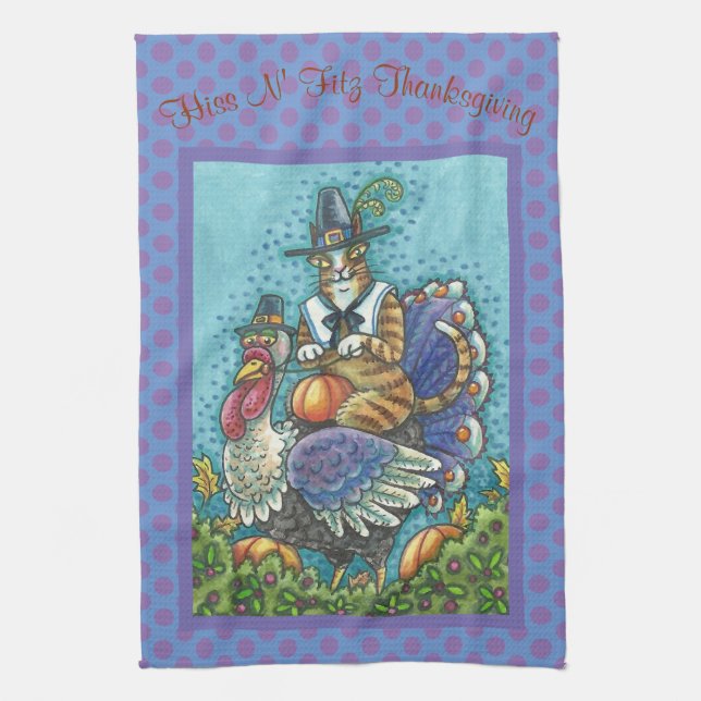 HISS N'FITZ CAT, THANKSGIVING KITCHEN TOWEL KÖKSHANDDUK (Vertikal)