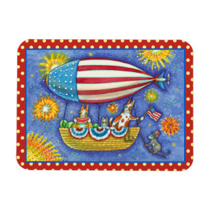 HISS N'FITZ CATS 4:E JULY ZEPPELIN FUNny Magne Magnet