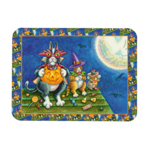 HISS N'FITZ CATS, BUS ELLER GODIS FUNNY HALLOWEEN MAGNET