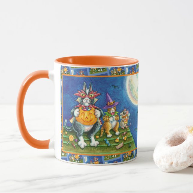 HISS N'FITZ CATS, BUS ELLER GODIS FUNNY HALLOWEEN MUGG (Med munk)