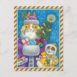 HISS N'FITZ CATS CHRISTMAS SHOPPING, FEATHER TRÄD HELG VYKORT