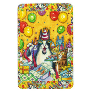 HISS N'FITZ CATS, KITTENS, MICE, FUNNY BIRTHDAY MAGNET
