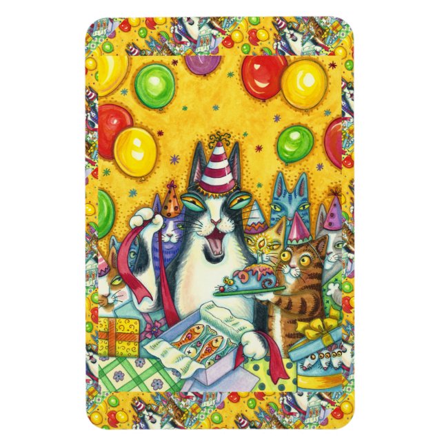 HISS N'FITZ CATS, KITTENS, MICE, FUNNY BIRTHDAY MAGNET (Vertikal)
