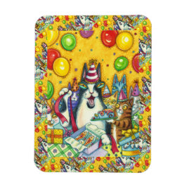HISS N'FITZ CATS, KITTENS, MICE, FUNNY BIRTHDAY MAGNET