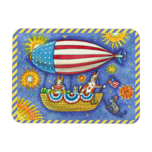 HISS N'FITZ CATS & MUSE IN 4:E JULY ZEPPELIN MAGNET
