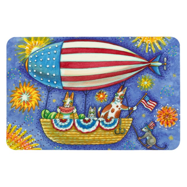 HISS N'FITZ CATS & MUSE IN 4:E JULY ZEPPELIN MAGNET (Horisontell)