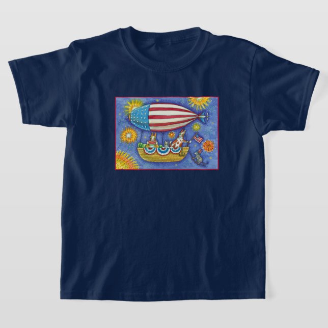HISS N'FITZ CATS & MUSE IN 4:E JULY ZEPPELIN T SHIRT (Laydown)