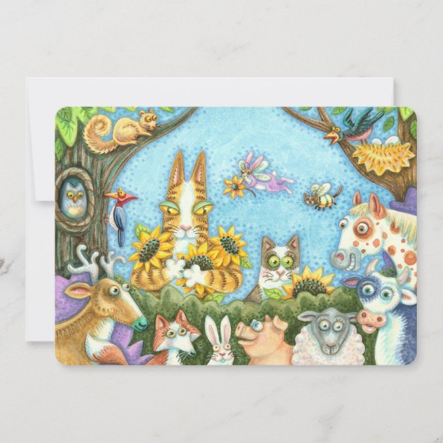 HISS N'FITZ CATS OCH MENAGERIE OF FRIENDS CARD (Framsida)