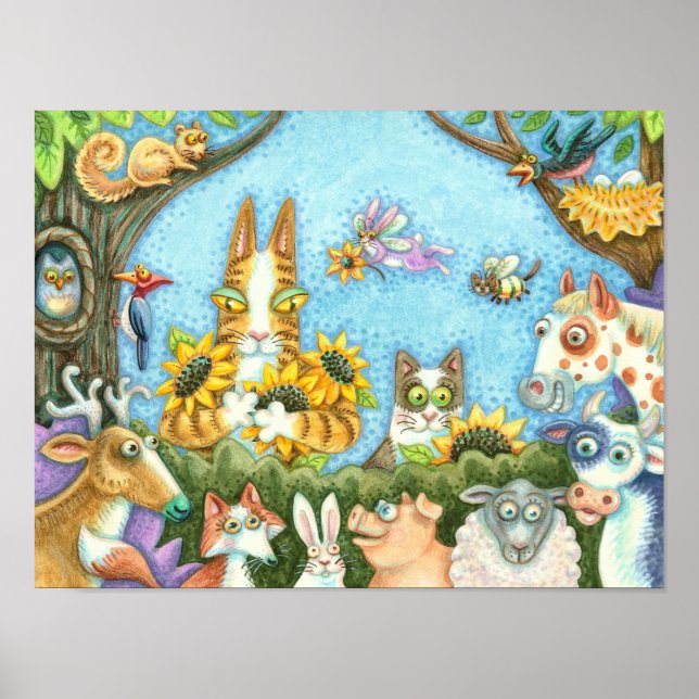 HISS N'FITZ CATS OCH MENAGERIE OF FRIENDS, FUNNY POSTER (Framsidan)