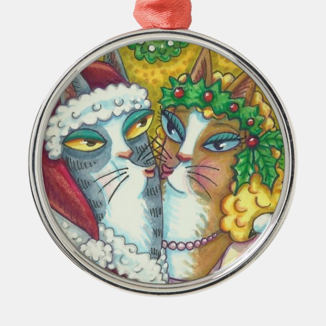 HISS N'FITZ KISSING CATS, SANTA KLO ORNAMENT (Framsidan)