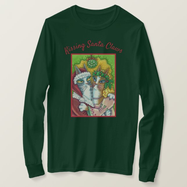 HISS N'FITZ KISSING SANTA KLO CHRISTMAS T-SHIRT (Design framsida)