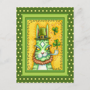 HISS N'FITZ LEPRECHAUN, ST. PADDY'S DAY FUNNY CAT VYKORT