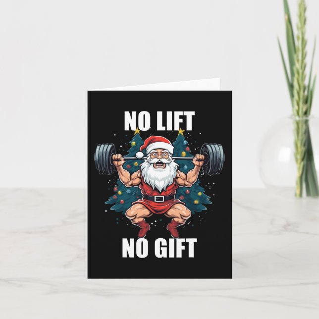 Hiss No Gift Jultomten jul Gym Bodybuil Kort (Framsida)