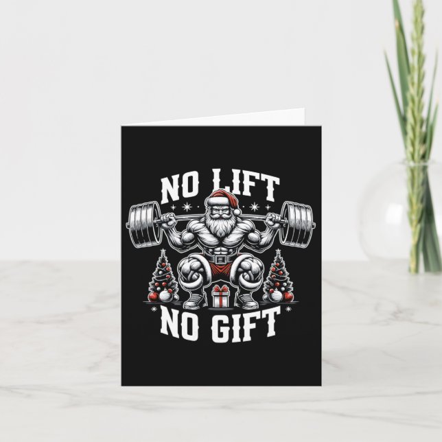 Hiss No Gift Jultomten jul Gym Bodybuil Kort (Framsida)