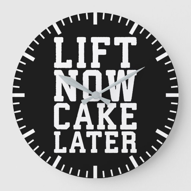 Hiss Now, Cake Senare - Carbs - Funny Workout Stor Klocka (Framsida)