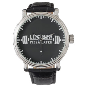 Hiss Now, Pizza Later, Barbell - Novelty Gym Armbandsur