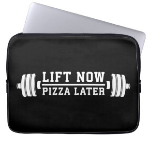 Hiss Now, Pizza Later, Barbell - Novelty Gym Laptop Fodral