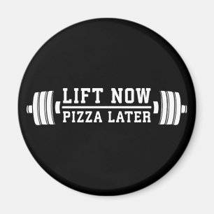 Hiss Now, Pizza Later, Barbell - Novelty Gym Magnet