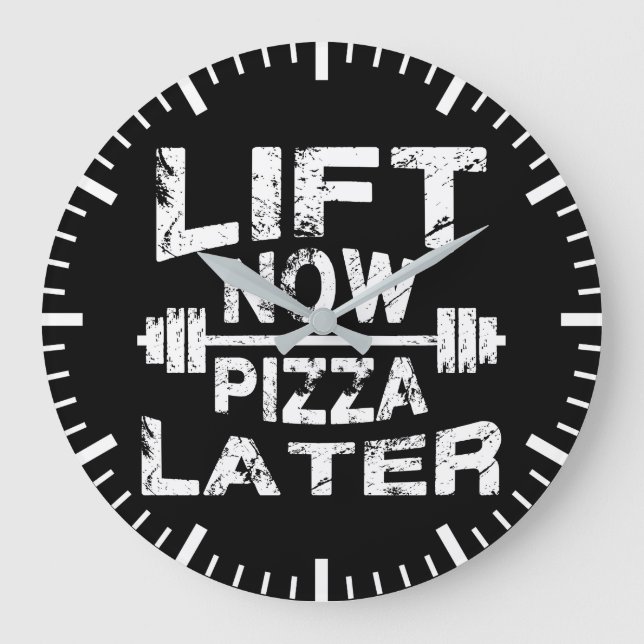 Hiss Now, Pizza Later - Funny Gym Workout Stor Klocka (Framsida)