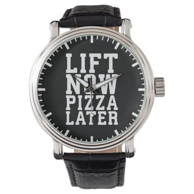 Hiss Now, Pizza Later - Later - Lönt Novelty Gym Armbandsur (Framsida)