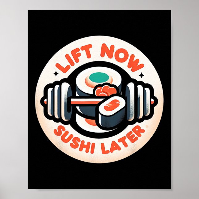 Hiss Now Sushi Senare Workout Reward Bodybuilding  Poster (Framsidan)