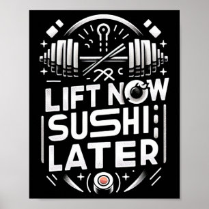 Hiss Now Sushi Senare Workout Reward Bodybuilding Poster