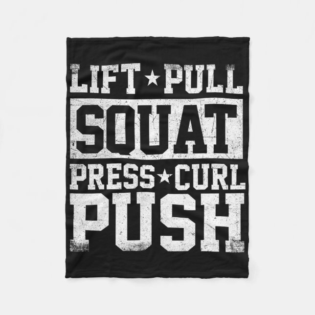 Hiss pull Squat - Workout Gym Weightlift Bodybu Fleecefilt (Framsidan)