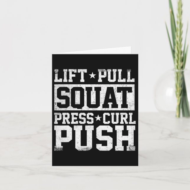 Hiss pull Squat - Workout Gym Weightlift Bodybu Kort (Framsida)