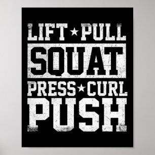 Hiss pull Squat - Workout Gym Weightlift Bodybu Poster