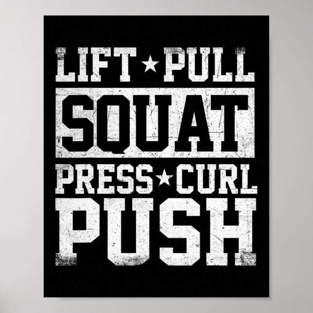 Hiss pull Squat - Workout Gym Weightlift Bodybu Poster (Framsidan)