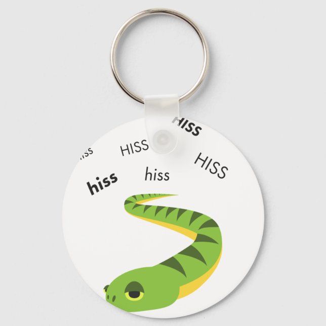 Hiss Snake Cute Emoji Nyckelring (Framsida)