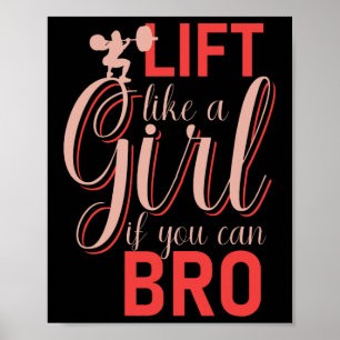 Hiss som en flicka om man kan bruka - Bodybuilding Poster