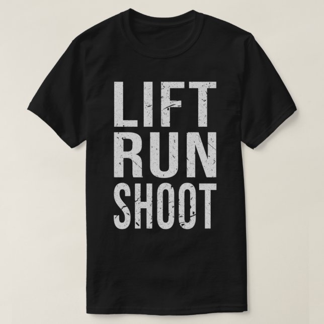 Hiss Springa Shoot Fitness Funny T Shirt (Design framsida)
