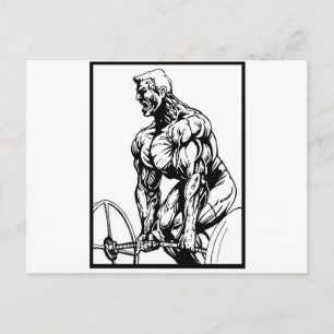 HISS TIL'ER PUKE BODYBUILING LOGOTYP VYKORT
